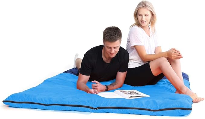 oaskys Double Sleeping Bag for Adults with 2 Pillows - Queen Size XL Waterproof Sleeping Bag for All Season Camping Hiking Backpacking 2 Person Sleeping Bags for Cold Weather & Warm