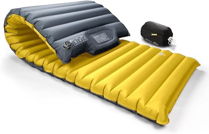 ZOOOBELIVES Extra Thickness | Wide Plus Sleeping Pad with Built-in Pump, Inflatable Camping Mattress of Ultimate Comfort for Car Camping, Tent, and Backpacking, Lightweight & Compact – Airlive2000P