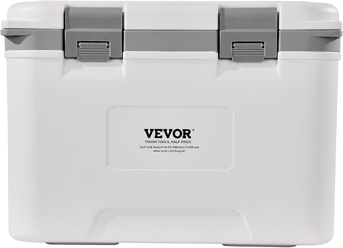 VEVOR Portable Cooler,Hard Cooler with Ice Retention, Heavy-Duty Handles and Strap, Lightweight Rigid Material Insulated Portable Cooler, Suitable for Family Picnics and Short Trips