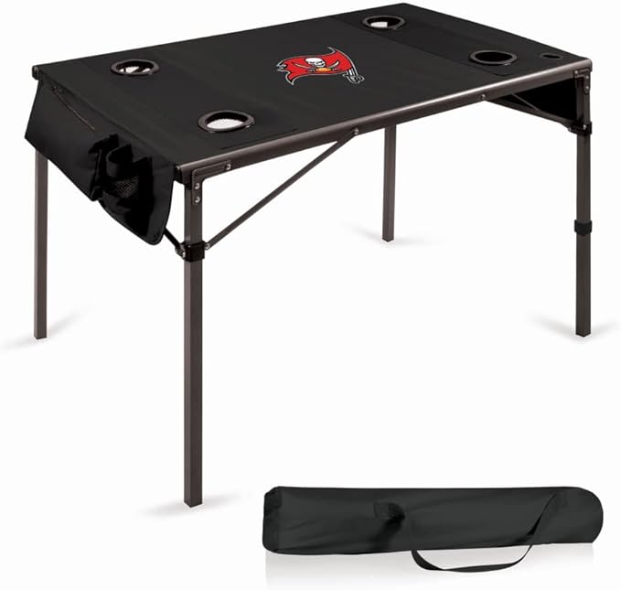 PICNIC TIME NFL Portable Soft Top Travel Table, Black