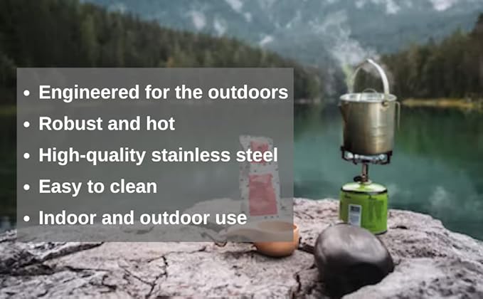 BeGrit Camping Coffee Pot Camping Pot Tea Kettle Stainless Steel Hiking Pot Portable Percolator Coffee Pot with Handles and with Lids for Camping Hiking Picnic