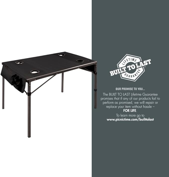 PICNIC TIME NCAA Louisville Cardinals Soft Top Travel Table, Black, One Size (799-00-179-304-0)