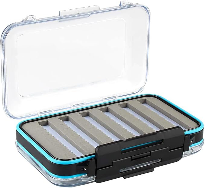 Fly Box for Fly Fishing Waterproof Double Clear Fly Fishing Tackle Box Jig Lure Storage Box