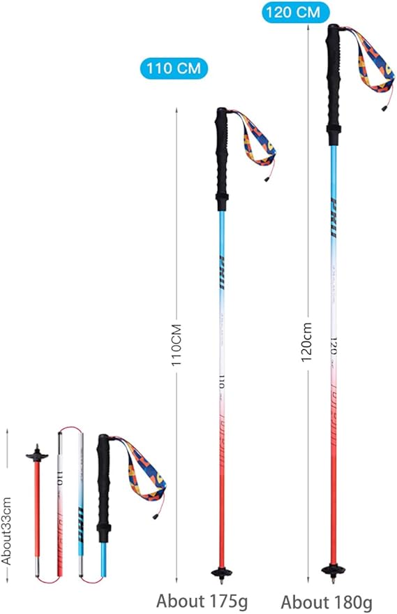 AONIJIE Trekking Poles -2 Ultralight Collapsible Carbon Fiber Hiking Poles with Anti-Shock and Quick Lock System, Folding Walking Sticks for Hiking, Camping