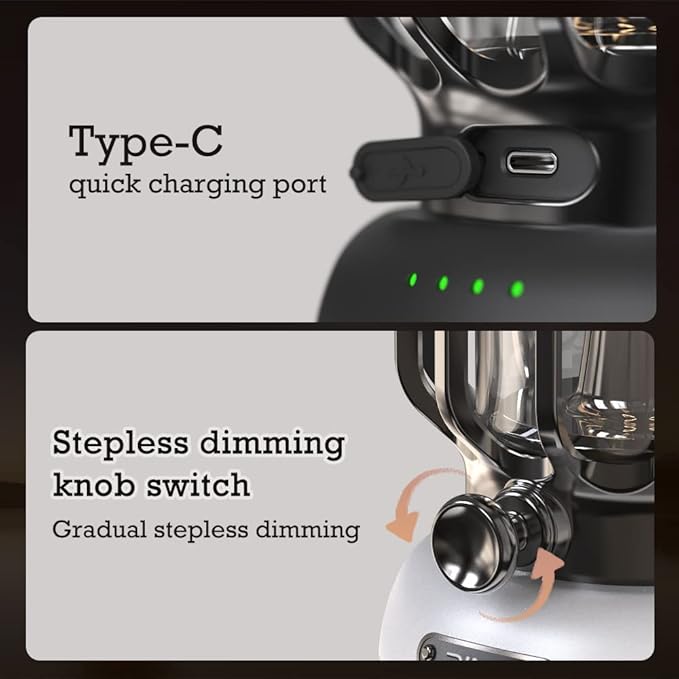 LED Camping Lantern,Rechargeable Retro Metal Camping Light,Battery Powered Hanging Lamp ,Portable Waterpoor Outdoor Tent Bulb, Emergency Lighting for Power Failure,Outages