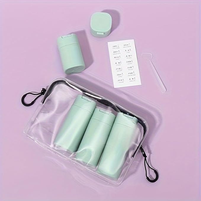 5pcs Travel Cream Dispenser Bottles Set Travel Bottles Toiletry Containers Set, TSA Approved, Travel Essentials