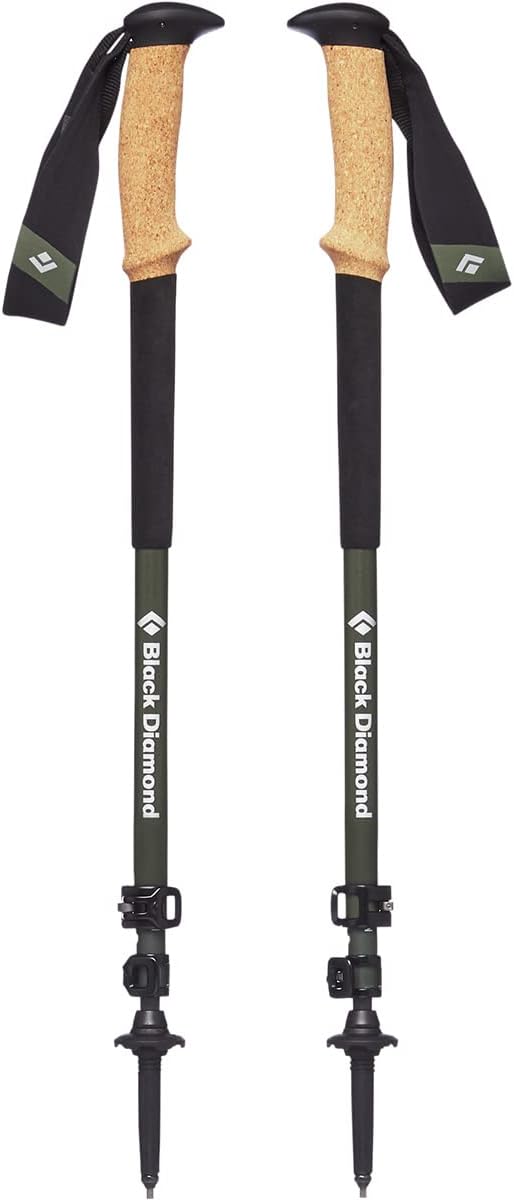 Black Diamond Alpine Carbon Cork Trekking Poles, Pair of 2 Ultra Lightweight Carbon Fiber Hiking Sticks for Backpacking and Mountaineering, Tundra