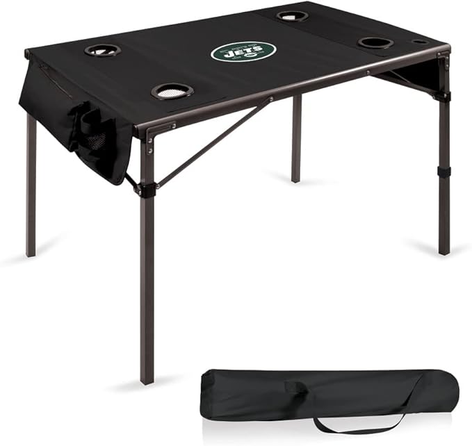 PICNIC TIME NFL Portable Soft Top Travel Table, Black