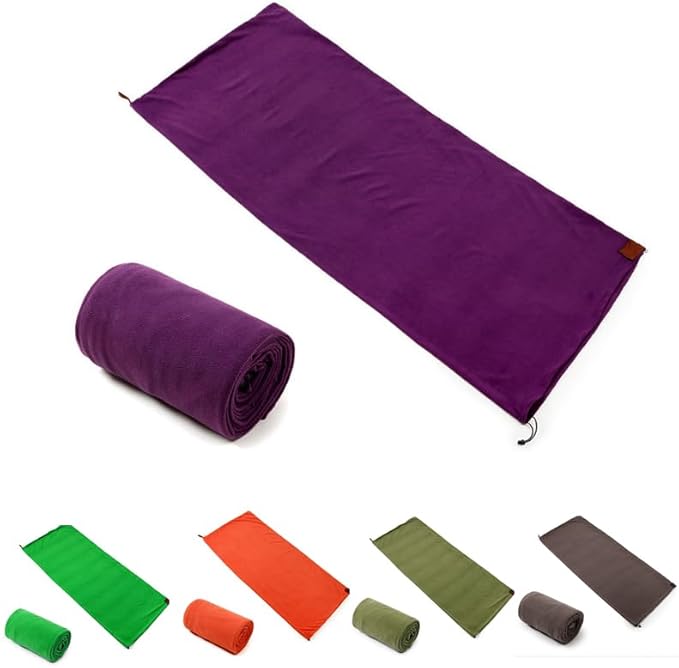 Fleece Sleeping Bag Liner Sleeping Blanket Sheet Lightweight Travel Outdoor Indoor Camping Warm Summer