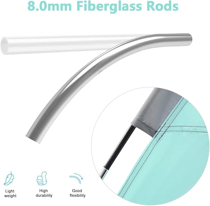 NXONE Beach Tent Sun Shade Shelter for 2-3 Person with UV Protection, Extended Floor, 3 Mesh Roll Up Windows & 8.0mm Fiberglass Rods丨Carry Bag Included (Mint Green)