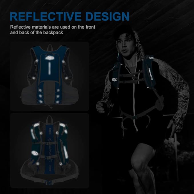 INOXTO Hydration Pack Backpack ，Water Backpack with 2L Leakproof Water Bladder, Running Hydration Vest for Man, Daypack for Cycling Motocross Climbing Trail Running