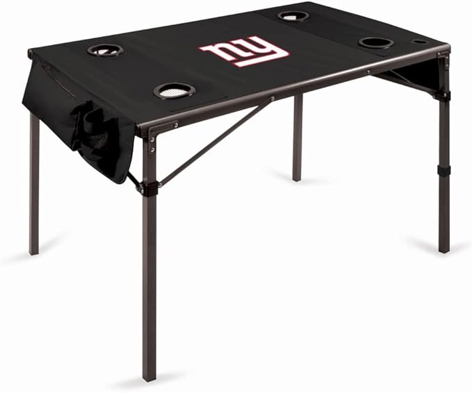 PICNIC TIME NFL Portable Soft Top Travel Table, Black