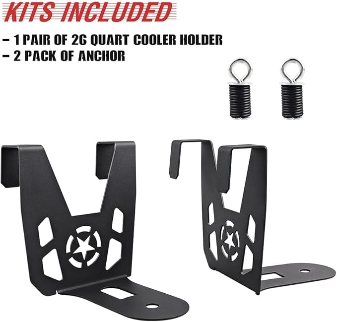 Samman Polaris RZR Cooler Brackets - 26 Quart Mounting Brackets, Metal Holder Carrier With Anchor for Ozark 26 Cooler - Compatible With Polaris RZR/XP/Turbo