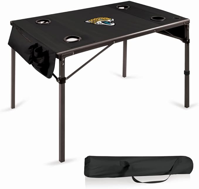 PICNIC TIME NFL Portable Soft Top Travel Table, Black