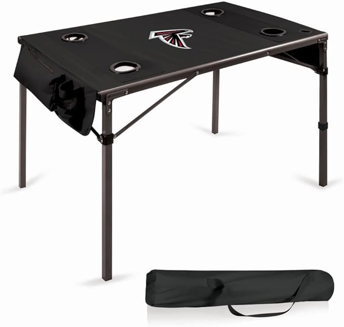 PICNIC TIME NFL Portable Soft Top Travel Table, Black