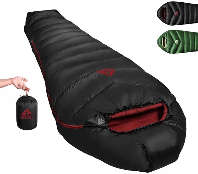 Down Sleeping Bag 620FP,3 Season Ultralight Sleeping Bag for Adults & Teens, Lightweight, Compact for Hiking, Camping & Backpacking.