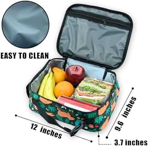 Capybaras Lunch Bag Insulated Reusable Lunch Box Kids Girls Boys Cooler Thermal Tote Bag For Men Women School Work Picnic