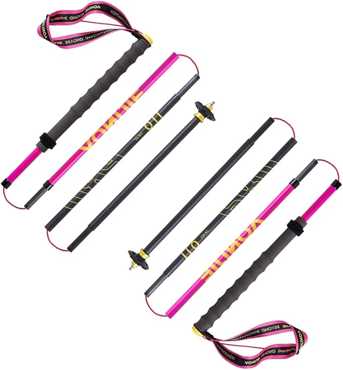 AONIJIE Trekking Poles -2 Ultralight Collapsible Carbon Fiber Hiking Poles with Anti-Shock and Quick Lock System, Folding Walking Sticks for Hiking, Camping