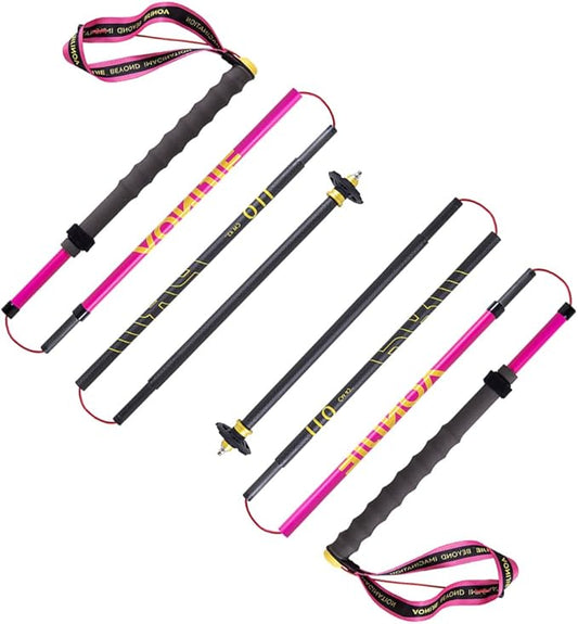 AONIJIE Trekking Poles -2 Ultralight Collapsible Carbon Fiber Hiking Poles with Anti-Shock and Quick Lock System, Folding Walking Sticks for Hiking, Camping