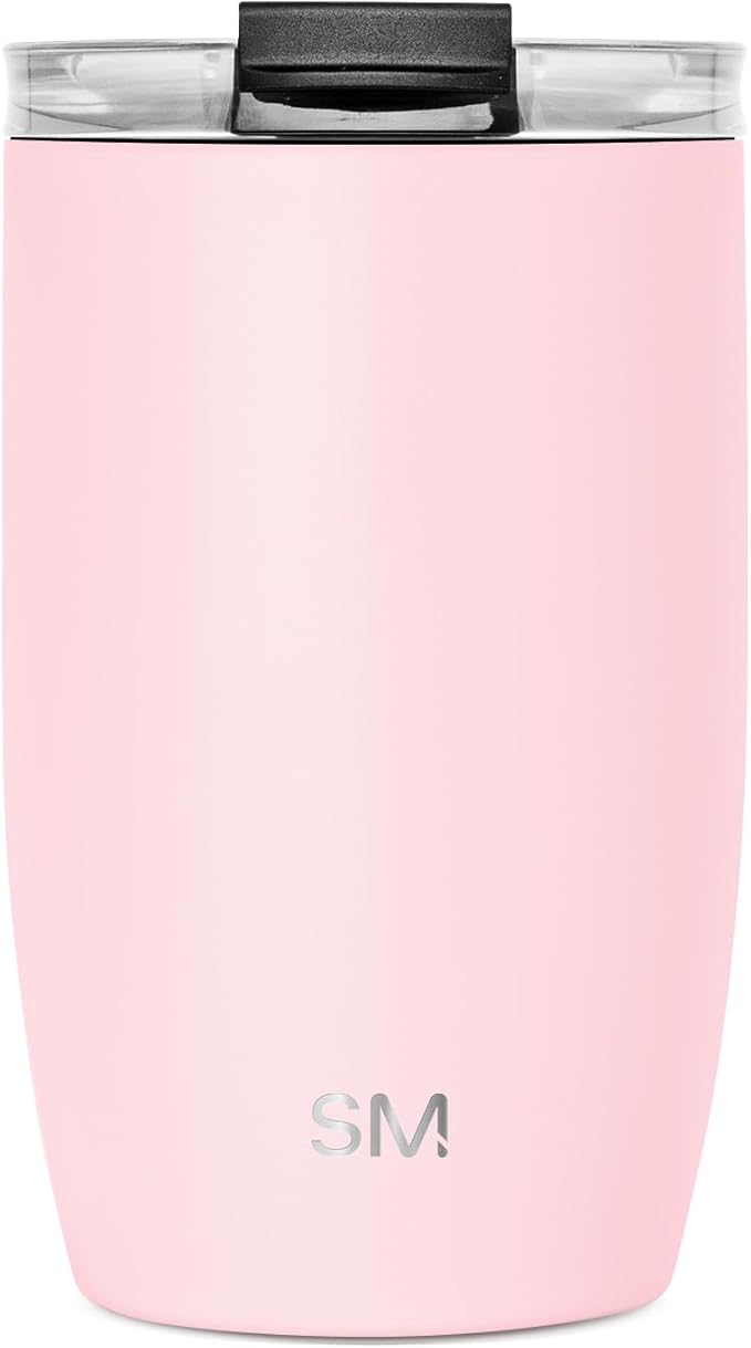 Simple Modern Travel Coffee Mug Tumbler with Flip Lid | Reusable Insulated Stainless Steel Cold Brew Iced Coffee Cup Thermos | Gifts for Women Men Him Her | Voyager Collection | 12oz | Blush