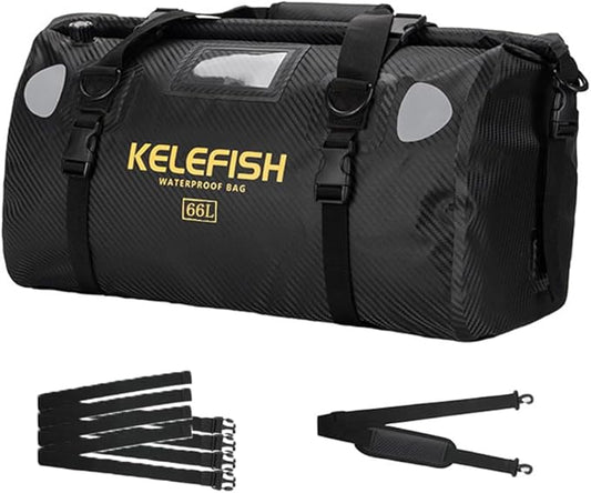 Waterproof Duffel Bag 20L 40L 66L Motorcycle Travel Dry Bag with Quick-fixed Straps for Motorcycling, Kayaking, Rafting, Boating, Camping