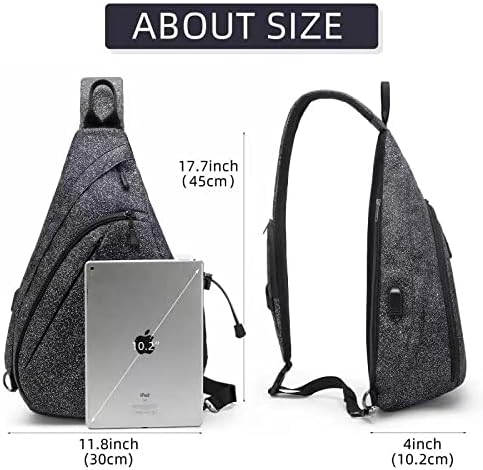 Water-Proof Sling bag/Crossbody Backpack/Shoulder Bag with USB Charging Port for Travel, Hiking, Cycling, Camping