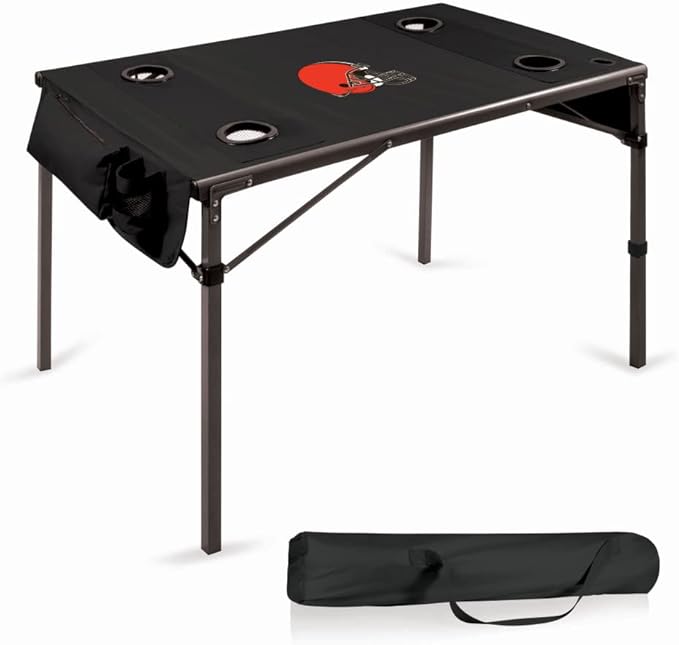 PICNIC TIME NFL Portable Soft Top Travel Table, Black