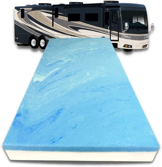 FoamRush 6-Inch Bunk (35" x 79") Mattress Gel Memory Foam RV Mattress Replacement, Medium Firm, Comfort, Pressure Relief, Made in USA, Travel Camper Trailer Truck, Cover Not Included