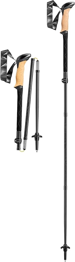 LEKI Black Series FX Carbon Collapsible Lightweight Walking Poles for Trekking & Hiking