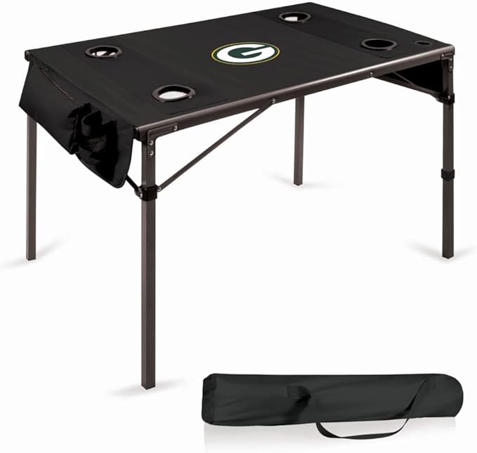 PICNIC TIME NFL Portable Soft Top Travel Table, Black