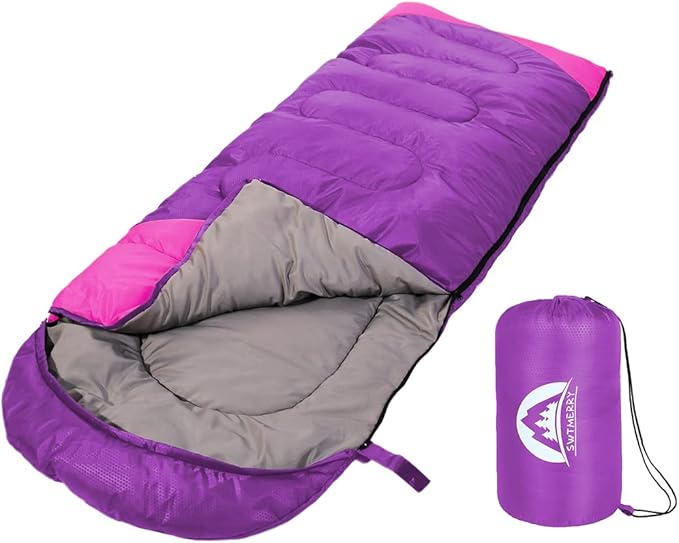 SWTMERRY Sleeping Bag 3 Seasons (Summer, Spring, Fall) Warm & Cool Weather - Lightweight,Waterproof Indoor & Outdoor Use for Kids, Teens & Adults for Hiking and Camping