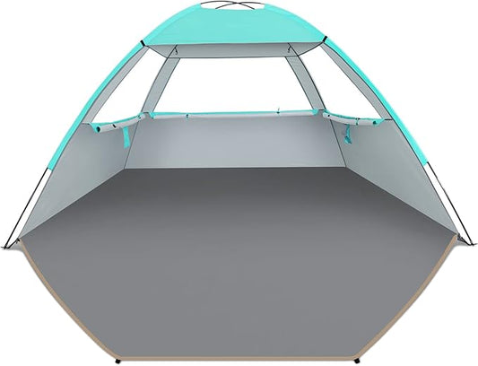 Venustas Beach Tent Sun Shelter for 3-10 Person, UPF 50+ UV Protection Canopy, Lightweight and Easy Setup Cabana, Portable Beach Shade