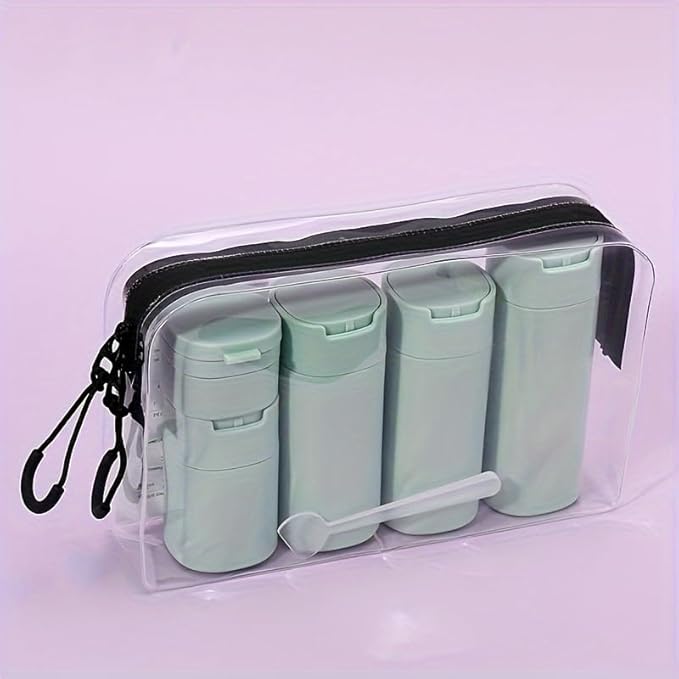 5pcs Travel Cream Dispenser Bottles Set Travel Bottles Toiletry Containers Set, TSA Approved, Travel Essentials