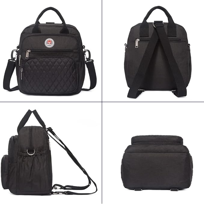 Insulated Lunch Bag Backpack for Women/Men, 3 carrying way Lunch Tote, Large Waterproof Cooler Box with Side pockets for Adults, College, Work, Beach, Picnic, Black