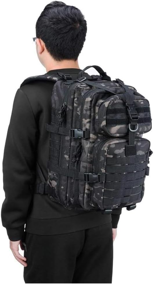REEBOW GEAR Military Tactical Backpack Small Molle Assault Pack Army Bug Bag Backpacks Rucksack Daypack Black Camouflage