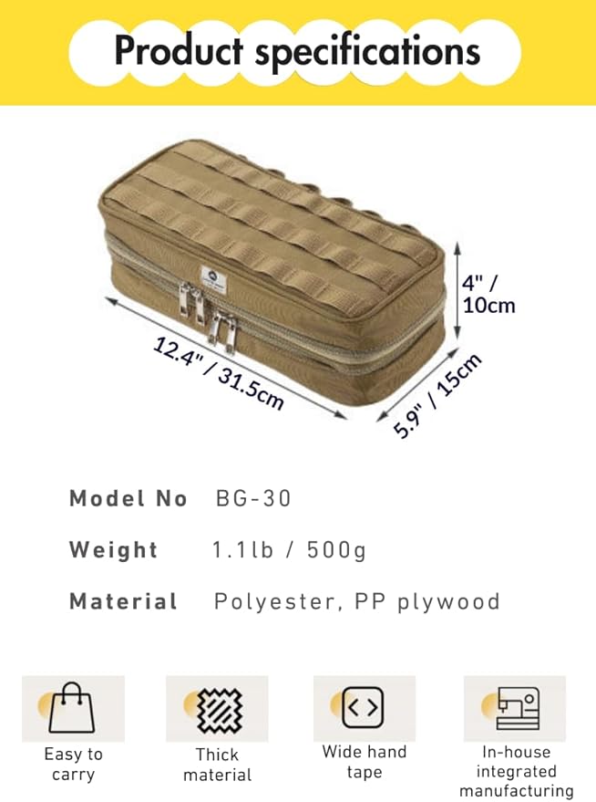 CAMPINGMOON Storage Box for Camping Outdoor Hammer Lantern Coyote BG-30