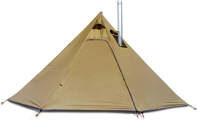 4 Persons 5lb Lightweight Tipi Hot Tents with Stove Jack, 7'3" Standing Room, Teepee Tent for Hunting Family Team Backpacking Camping Hiking