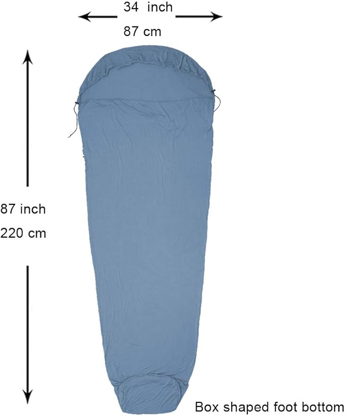 Travel Sheets for Hotel, Rayon Derived from Bamboo, Stretchy Sleep Sack for Adults, Warm Weather/Summer Sleeping Bag Liner for Camping and Travel, Rectangular with Pillow Pocket, Mummy, Cooling Sheets