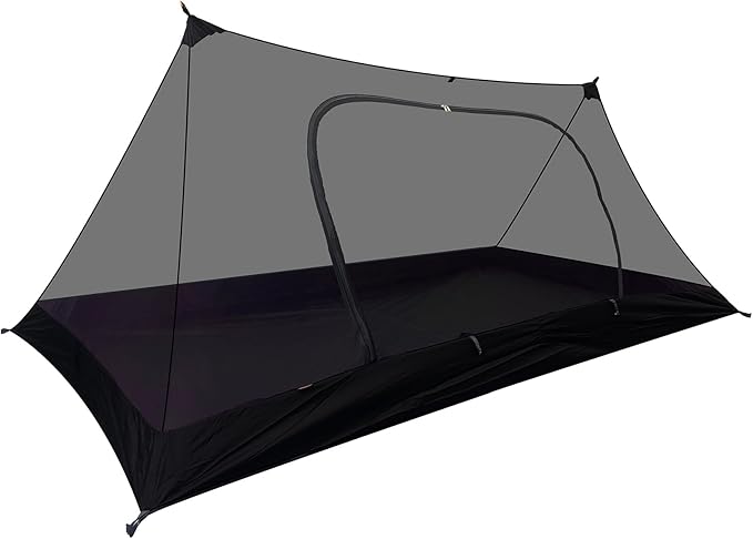 Onewind Mesh Tent with Bathtub, Ultralight Mosquito Net Inner Tent with No-See-Um Breathable Mesh Double Sided Zipper for Camping and Hiking, Black