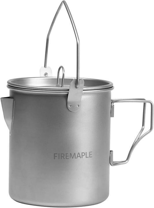 Fire-Maple Alti Titanium Cup | Ultralight Camping Mug with Scale | Foldable Drinkware for Coffee Tea | Ideal for Hiking Backpacking and Camp Use (900ML)