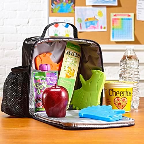 Fit & Fresh Cool Coolers Kids Lunch Box Ice Packs, Slim Ice Packs for Lunch Bags, Lunch Ice Packs Reusable-Multicolored 12 Pack Dino