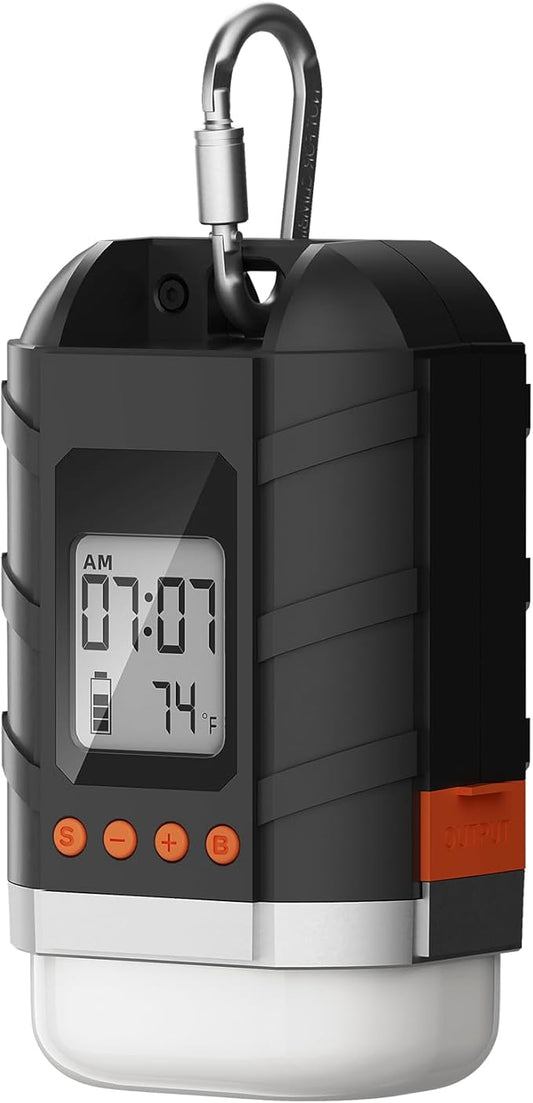 LOBKIN Camping Rechargeable Lantern, Multifunctional Camping Light 5 Modes, Portable Tent Lamp USB 15600 mAh for Camping, Hiking, Fishing