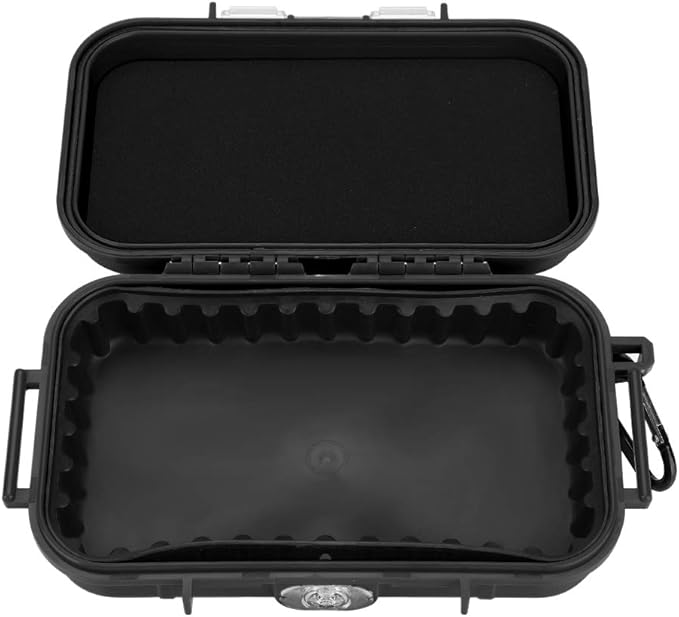 GOTOTOP Waterproof Storage Case, Outdoor Survival Storage Box Shockproof Waterproof Storage Case Airtight Carry Box Container for Outdoors Waterproof Container(Black)