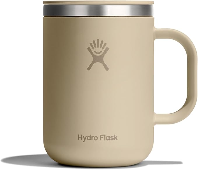 Hydro Flask Coffee Mug – Insulated Stainless Steel, Non Spill, Leak Proof Travel Mug 24 Oz Oat Tan