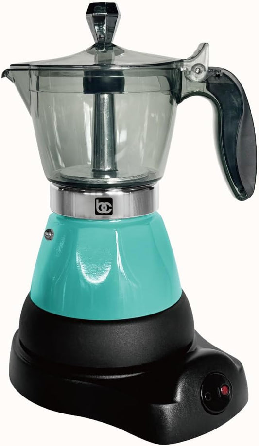 Bene Casa Teal Portable Electric Espresso Maker/Cafetera, 1-3 Cups/Shots (1, TEAL)