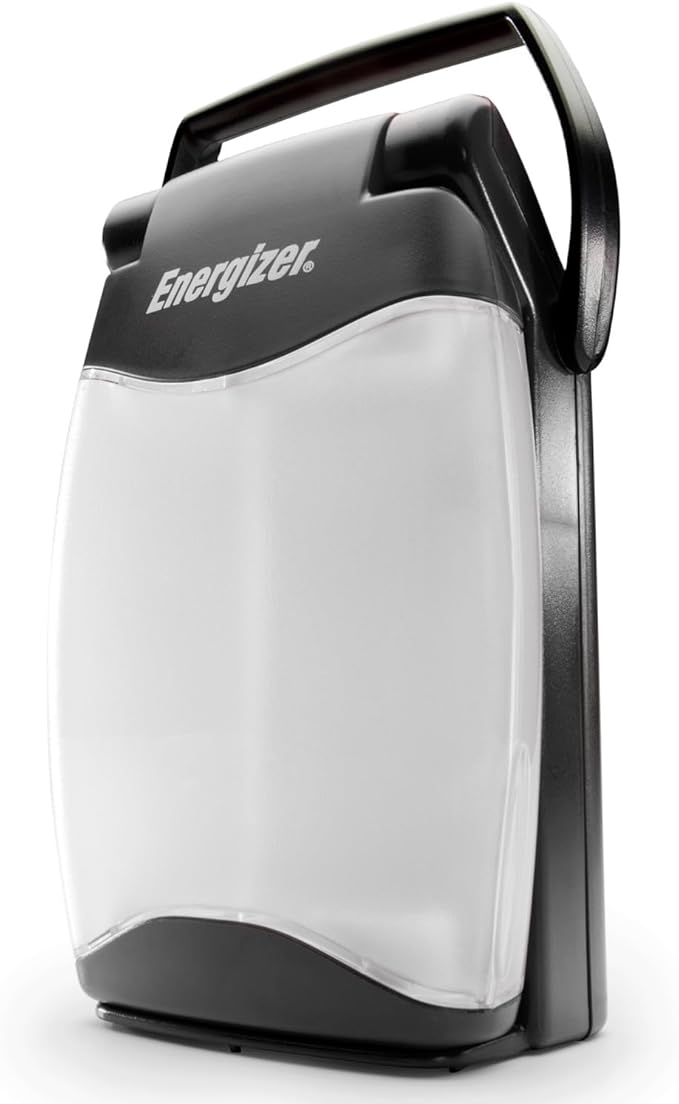 Energizer Weatheready Folding LED Portable Lantern, Battery Powered Lantern, Water Resistant Camping Lantern and Emergency Light, Pack of 1, Black