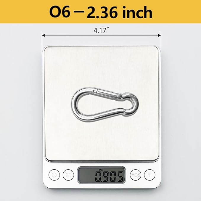 Stainless Steel Carabiner Clips Heavy Duty.Spring Snap Hook Carabiner 12 Pack.