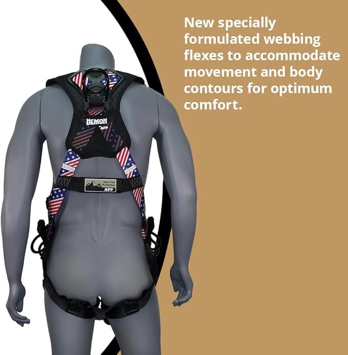 AFP Demon Fall Protection Comfortable Safety Harness (OSHA/ANSI PPE)