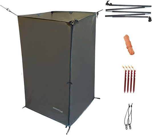 onewind Portable Privacy Shower Tent with Pole, Ultralight Camping Shower Shelter Portable Toilet Tent Bathroom Tent Privacy Changing Dressing Room for Outdoor Use Camping Hiking Backpacking