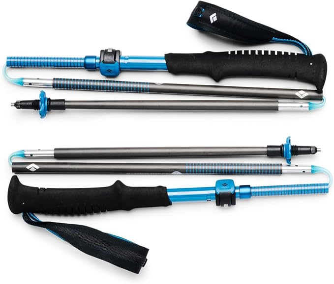 Black Diamond Distance Carbon FLZ Trekking and Running Poles, Pair of Foldable, Ultra Lightweight, Adjustable Length Carbon Fiber Hiking Poles